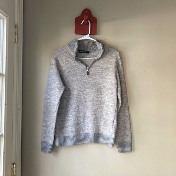 Daniele Blasi Grey Wool Blend Quarter Zip Sweater M - Picture 2 of 7
